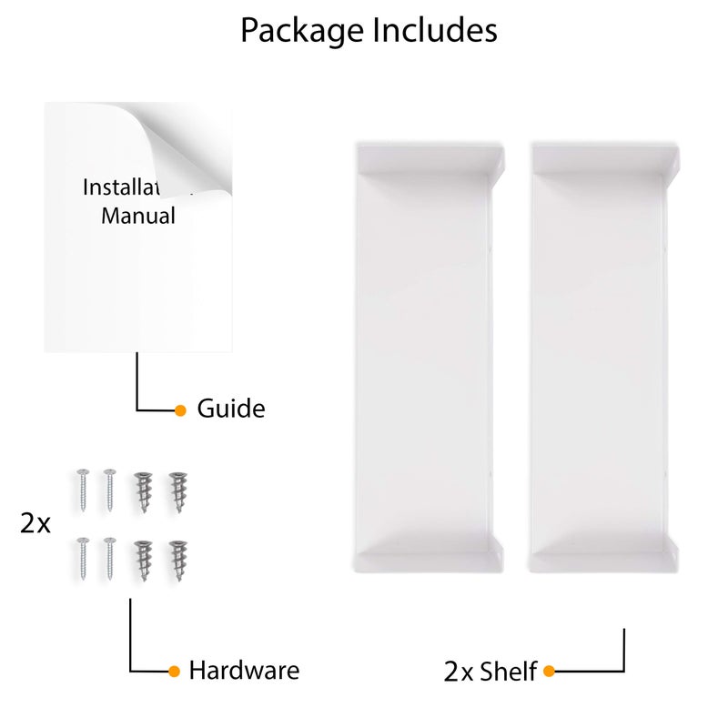 Wallniture U Shape Floating Metal Bookshelf White Set of 2 - Image 5